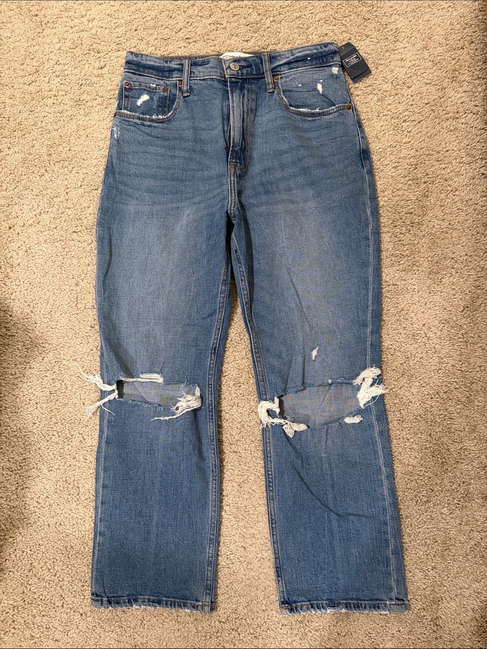 Abercrombie & Fitch Ultra High Rise The Ankle Straight Jeans - Short
